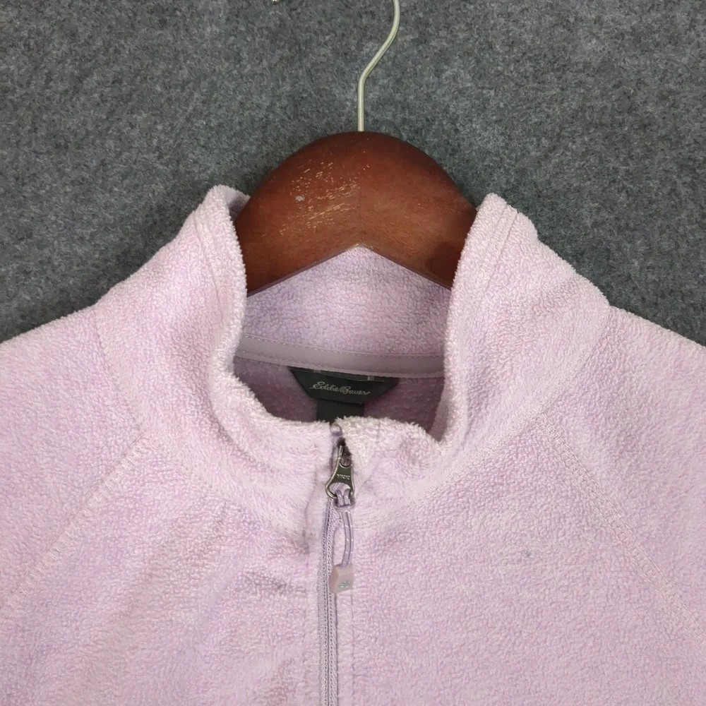 Eddie Bauer Womens Fleece Pullover 1/4 Zip Lavender Purple Mock Neck Size L